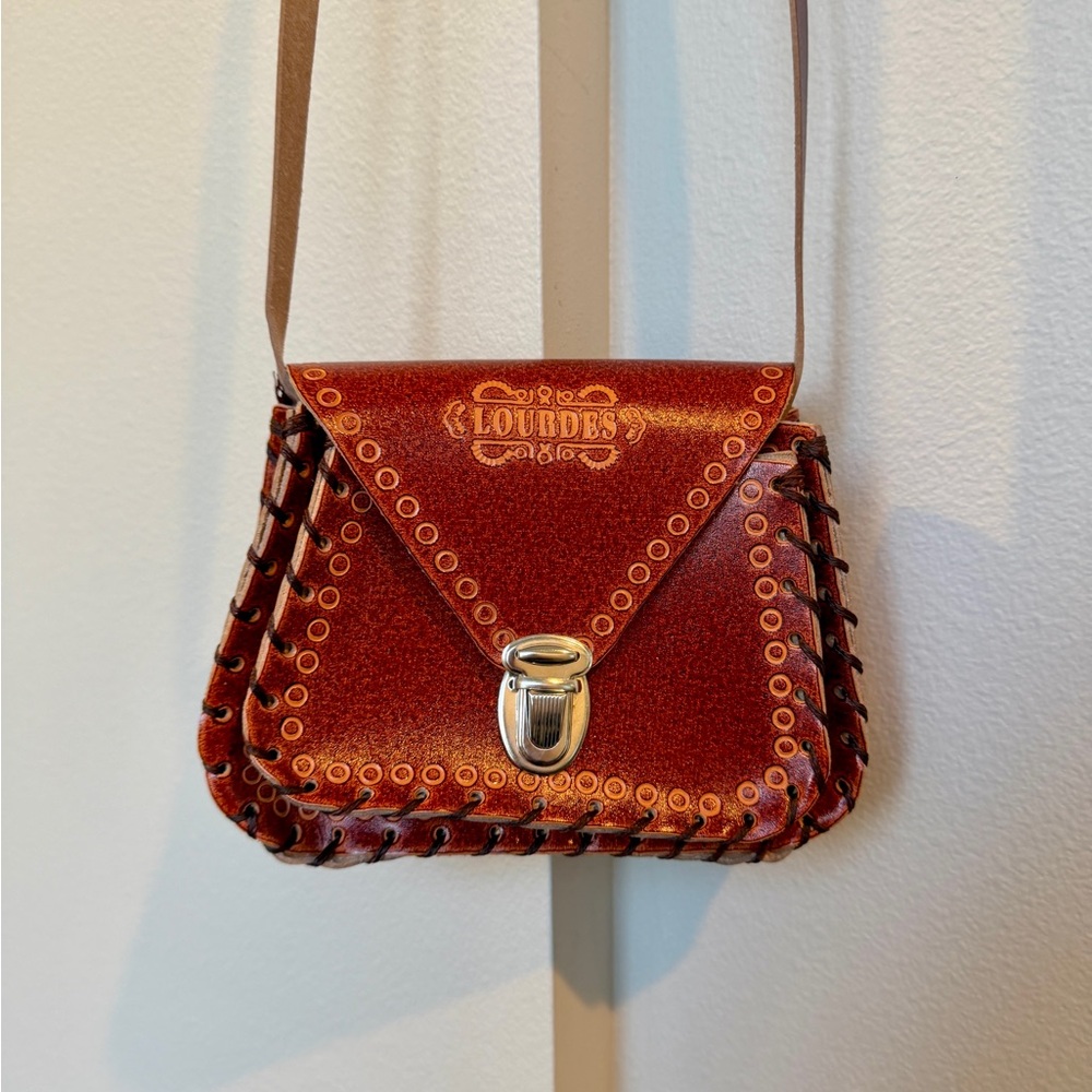 Lourdes Brown Leather Boho Crossbody Bag Western Style